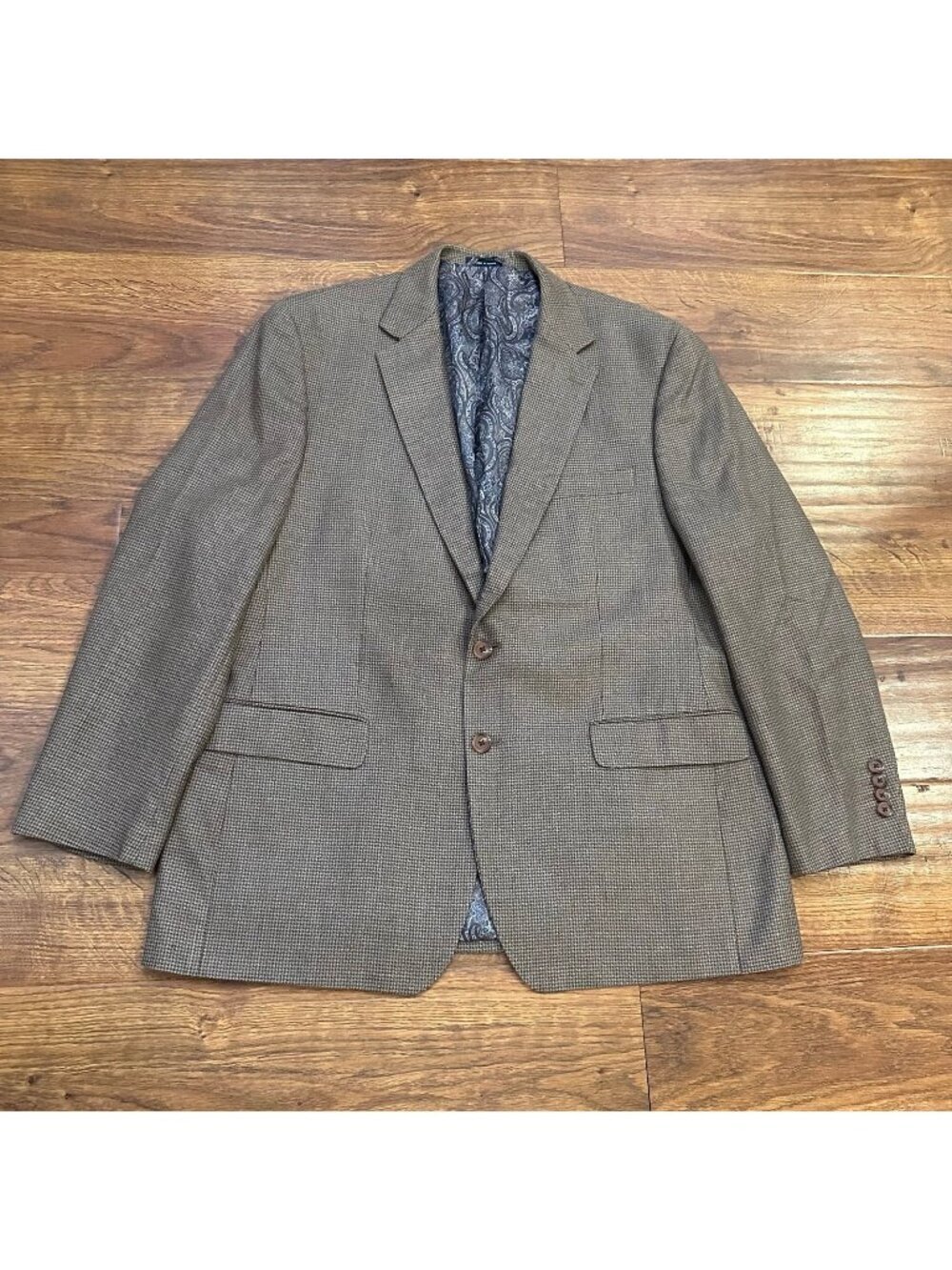 Ralph Lauren silk wool plaid two button Blazer